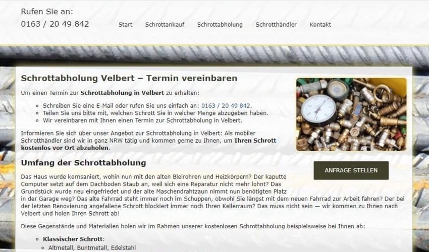 Schrottabholung Velbert (Sonstige Veranstaltung | Online)