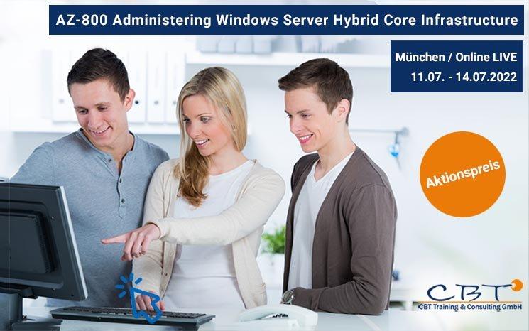 AZ-800 Administering Windows Server Hybrid Core Infrastructure (Schulung | Online)