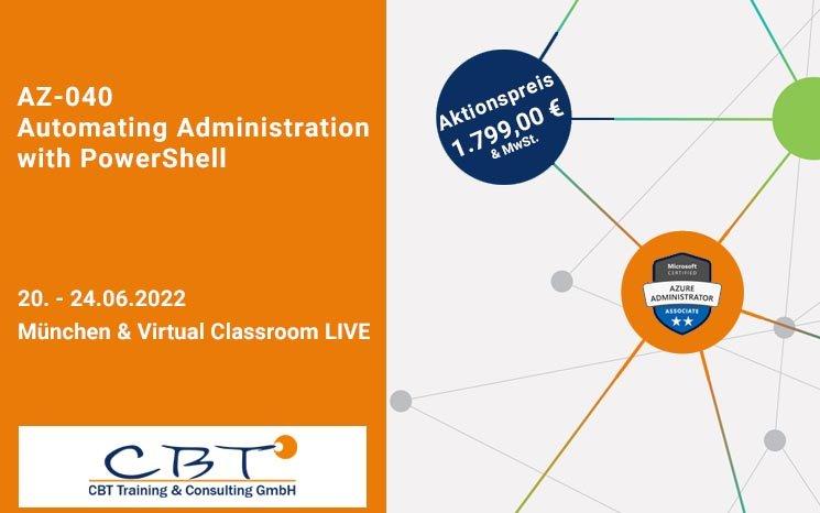 Aktionspreis: AZ-040 Automating Administration with PowerShell (Schulung | Online)