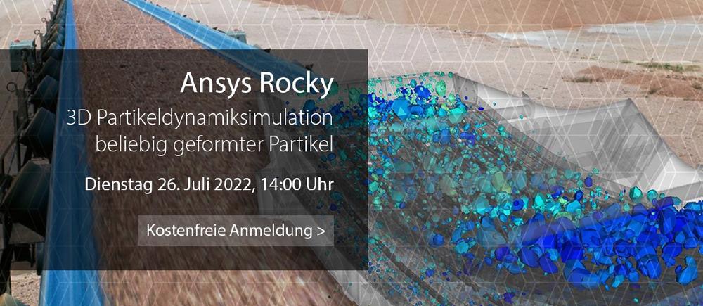 Ansys Rocky | 3D Partikeldynamiksimulation beliebig geformter Partikel (Webinar | Online)