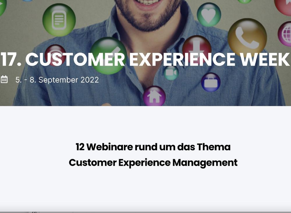 17. Customer Experience Week (Webinar | Online)