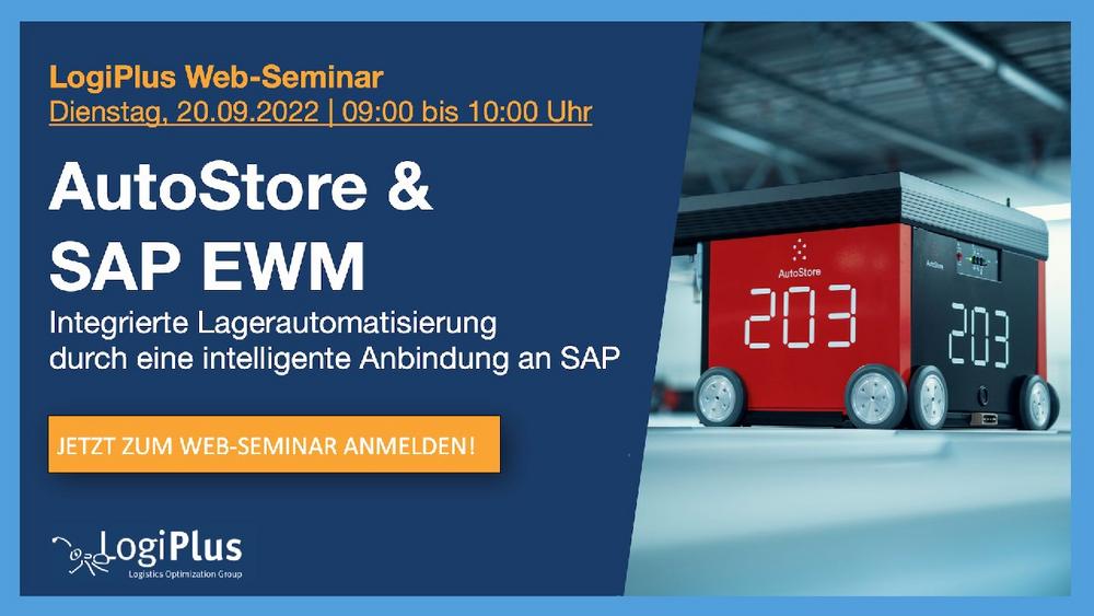 Webinar „AutoStore & SAP EWM – integrierte Lagerautomatisierung durch intelligente SAP-Anbindung“ (Webinar | Online)