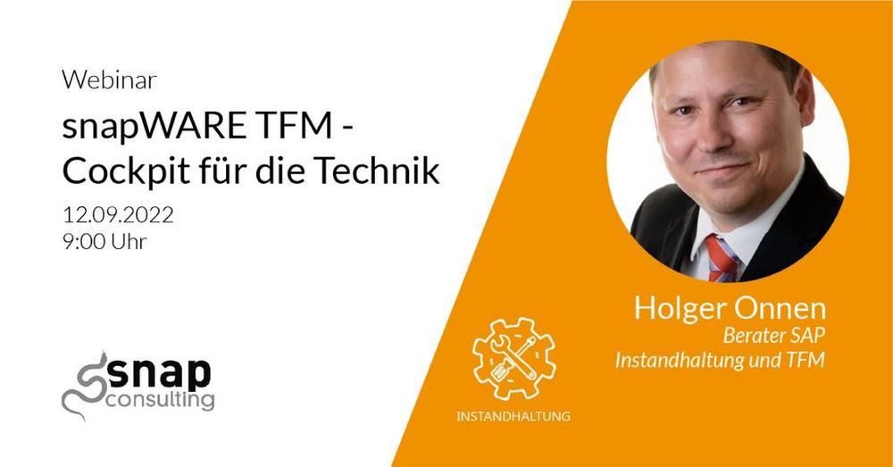 snapWARE TFM – Cockpit für die Technik (Webinar | Online)