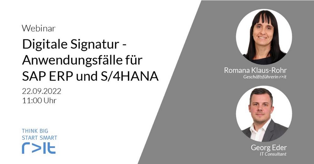 Digitale Signatur – Anwendungsfälle für SAP ERP und S/4HANA (Webinar | Online)