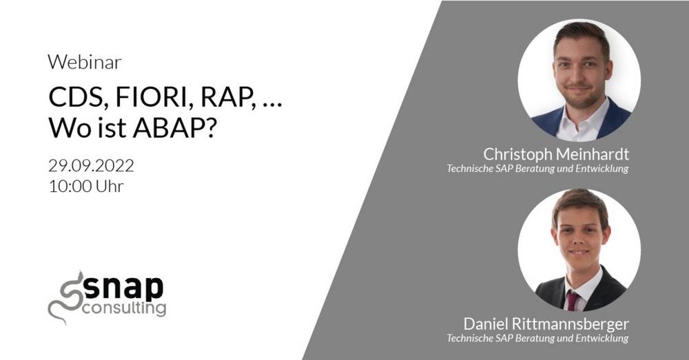 CDS, FIORI, RAP, … Wo ist ABAP? (Webinar | Online)