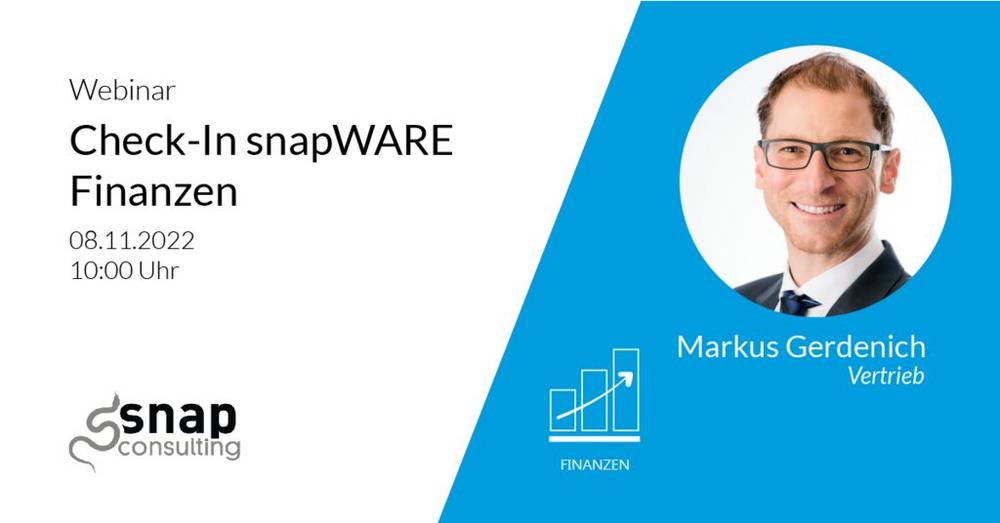 Check-In snapWARE Finanzen – Der Feinschliff für Ihre SAP Prozesse im Finanzbereich (Webinar | Online)