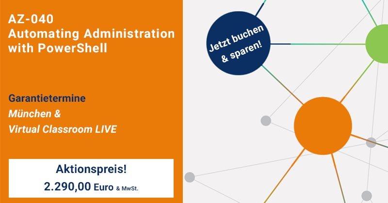 Aktionspreis für AZ-040 Automating Administration with PowerShell (Schulung | Online)