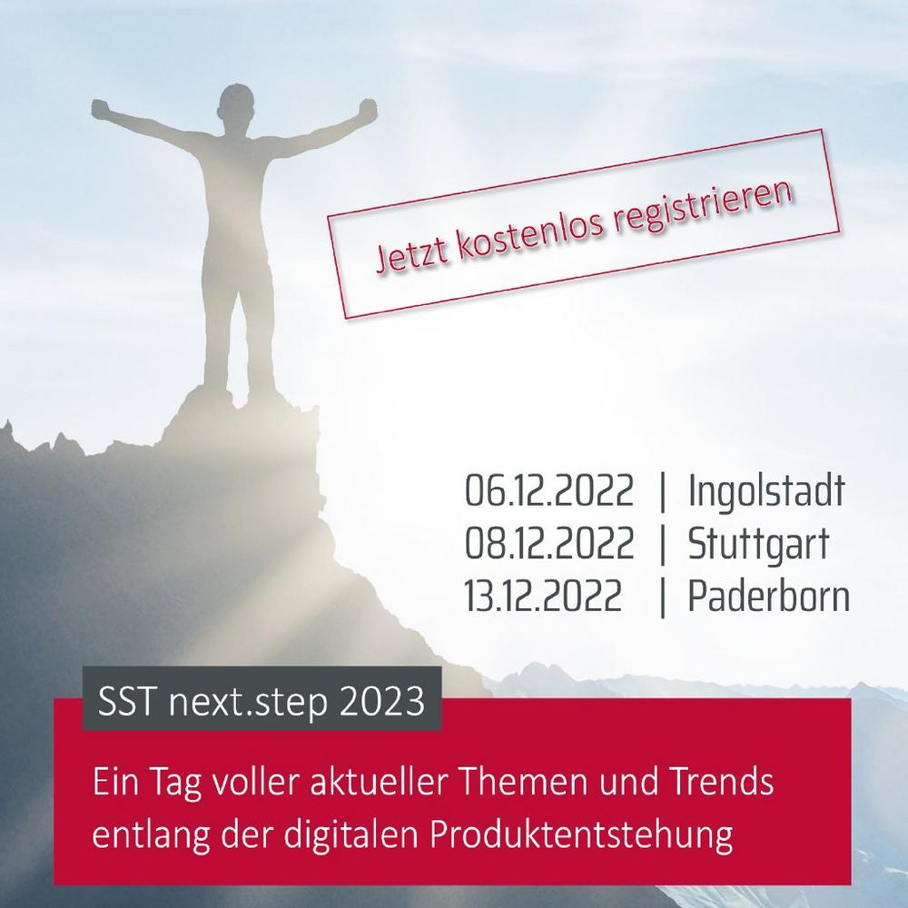 SST next.step 2023 in Paderborn – Themen und Trends entlang der digitalen Produktentstehung (Konferenz | Bad Lippspringe)