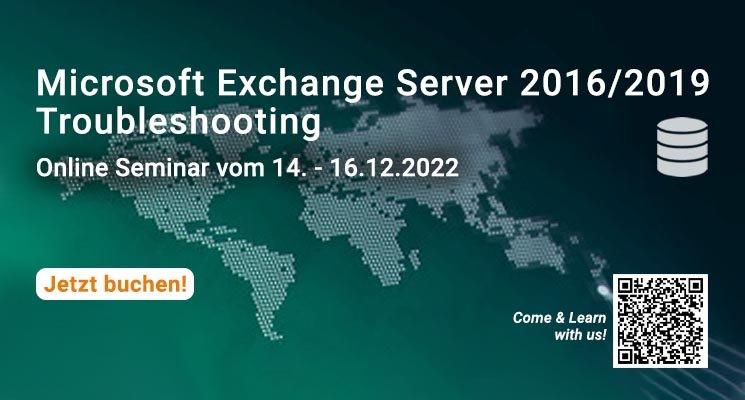 Microsoft Exchange Server 2016/2019 Troubleshooting (Schulung | Online)