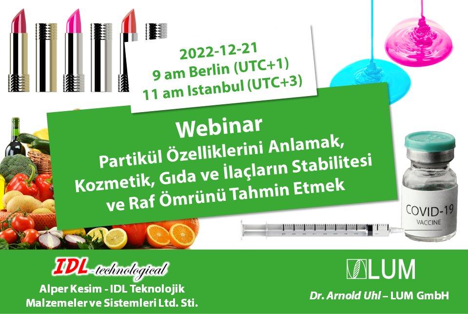 Partikeleigenschaften, Stabilität und Lagerstabilitätsvorhersage von Kosmetika, Lebensmitteln (Webinar | Online)