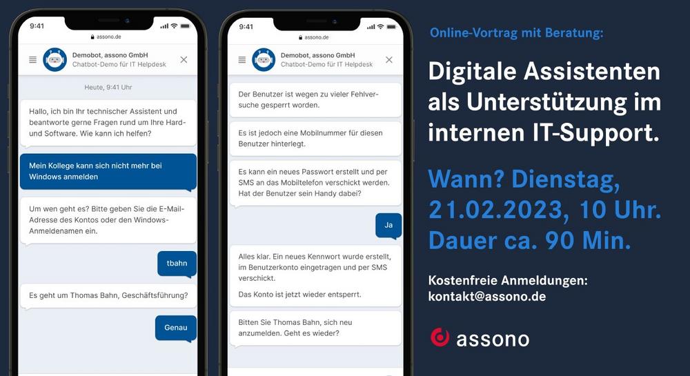 Online-Vortrag: Digitale Assistenten für den internen IT-Support (Vortrag | Online)