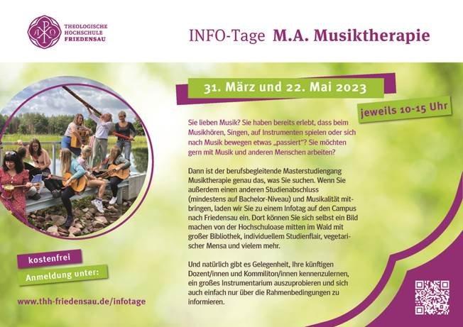 Einladung zu Info-Tagen „Musiktherapie“ nach Friedensau (Seminar | Möckern)