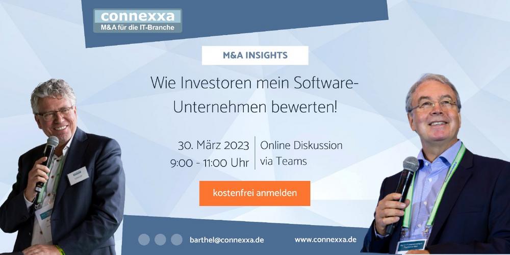 M&A Insights – Wie Investoren mein Software-Unternehmen bewerten (Webinar | Online)