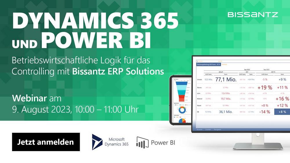 Dynamics 365 und Power BI im Controlling – mit Bissantz (Webinar | Online)