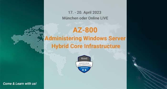 AZ-800 Administering Windows Server Hybrid Core Infrastructure (Seminar | Online)