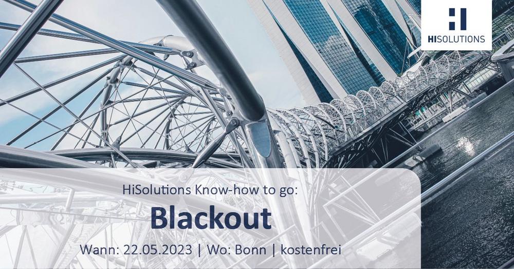 HiSolutions Know-how to go zum Thema Blackout (Vortrag | Bonn)