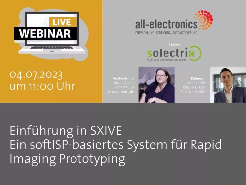Einführung in SXIVE – Ein softISP-basiertes System für Rapid Imaging Prototyping (Webinar | Online)