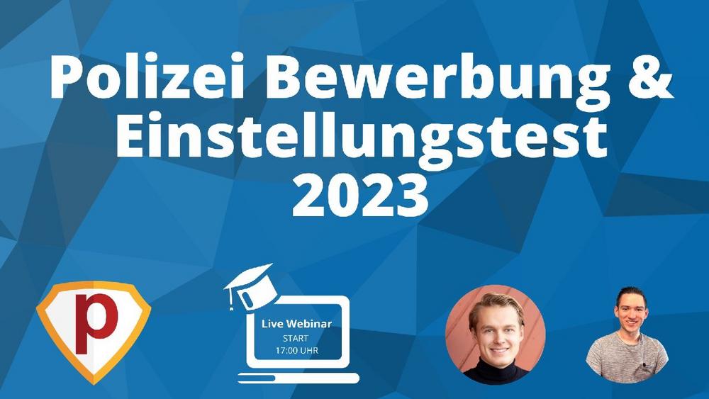 Polizei Bewerbung & Einstellungstest – Live-Webinar #LernenmitPlakos (Webinar | Online)