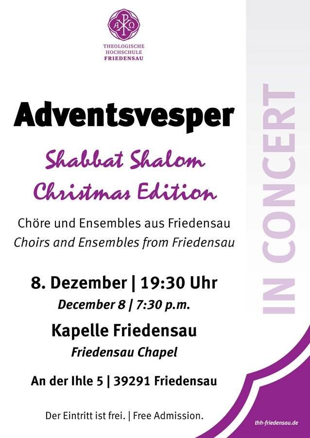 Adventsvesper und Adventssingen in Friedensau (Unterhaltung / Freizeit | Möckern)