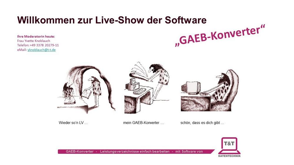 Kostenlose Online-Präsentation der Software „GAEB-Konverter“ (Webinar | Online)