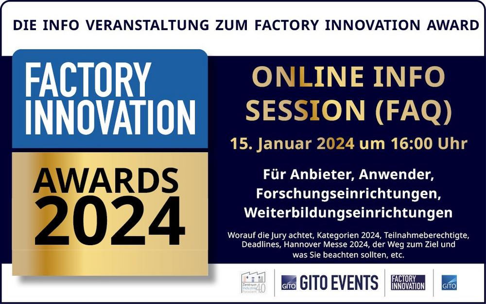 Online Info-Session Factory Innovation Awards 2024 (Webinar | Online)