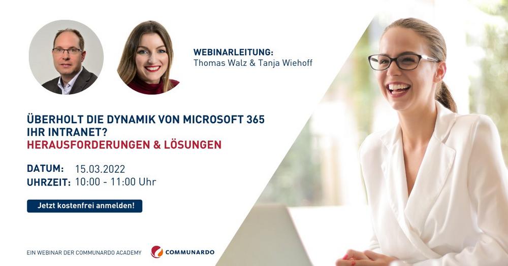 Live Webinar: Überholt die Dynamik von Microsoft 365 Ihr Intranet? (Webinar | Online)