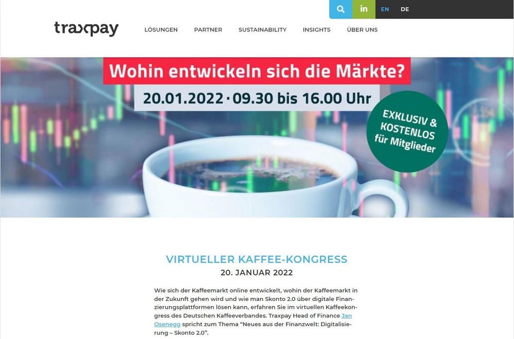 Traxpay Head of Finance Jan Osenegg zum Thema “Neues aus der Finanzwelt: Digitalisierung – Skonto 2. (Konferenz | Online)