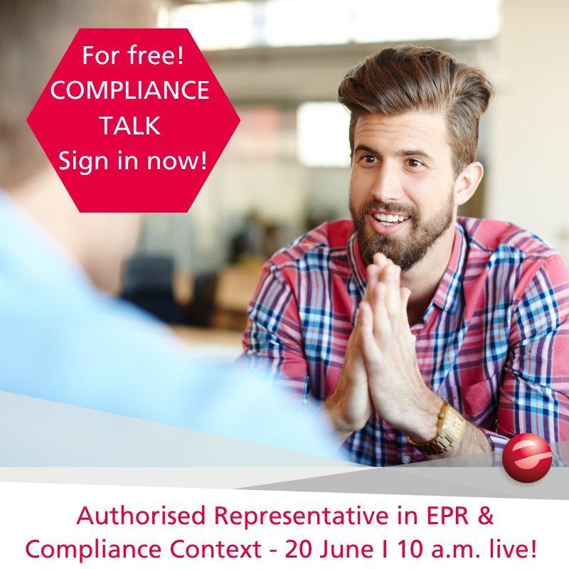 Free Compliance Talk in June: Authorised Representative in EPR and Compliance Context (Webinar | Online)