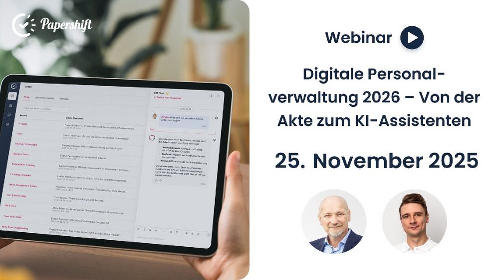 Webinar: Digitale Personalverwaltung 2026 – Von der Akte zum KI-Assistenten (Webinar | Online)
