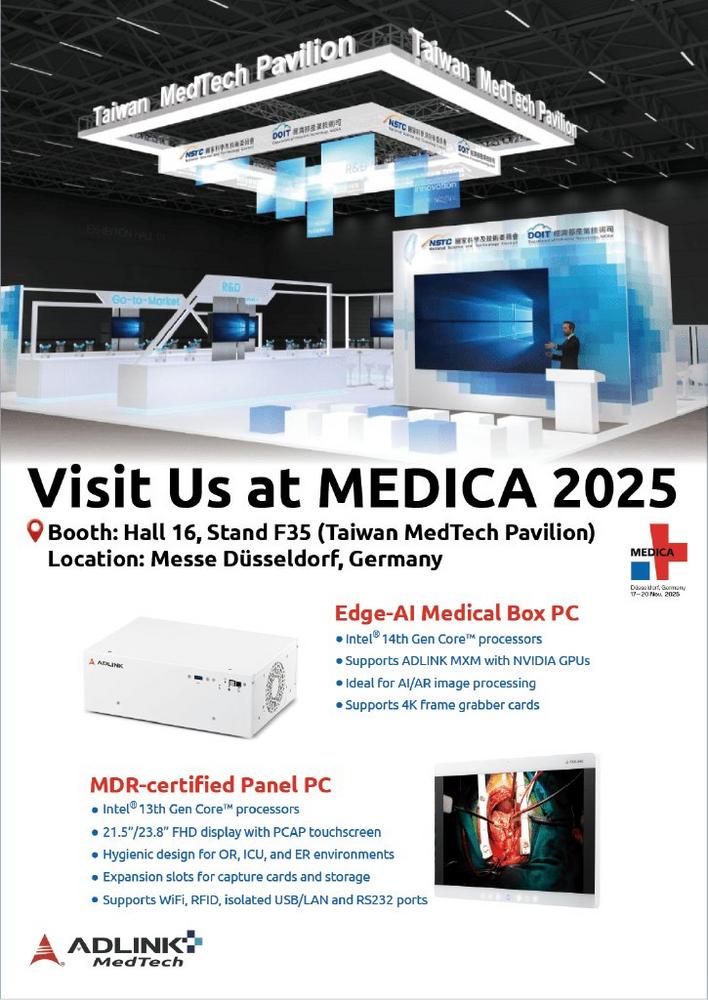 Visit ADLINK Technology at MEDICA 2025 – Taiwan MedTech Pavilion (Messe | Düsseldorf)