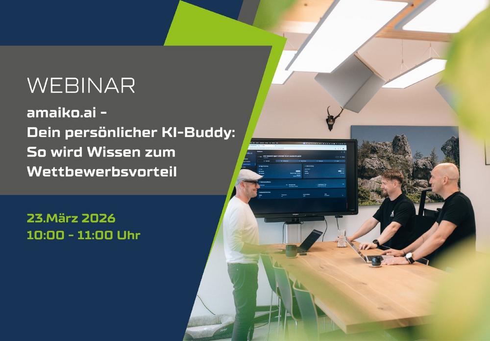 amaiko.ai – Dein persönlicher KI-Buddy: So wird Wissen zum Wettbewerbsvorteil (Webinar | Online)
