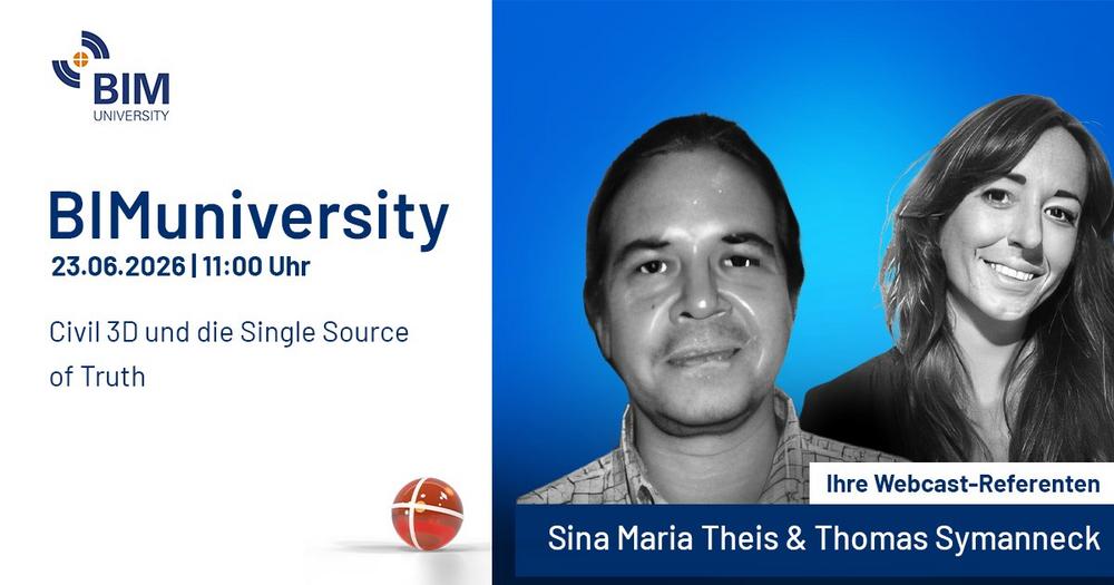 BIMuniversity 2026: Vortrag „Civil 3D und die Single Source of Truth“ (Webinar | Online)