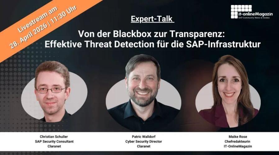 Von der Blackbox zur Transparenz: Effektive Threat Detection für die SAP-Infrastruktur (Seminar | Online)
