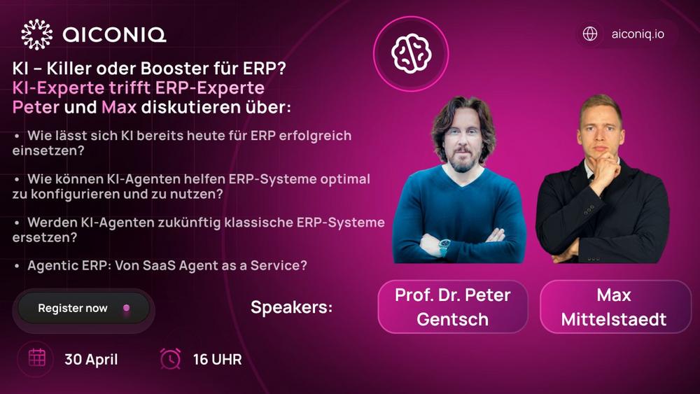 KI – Killer oder Booster für ERP? KI-Experte trifft ERP-Experte (Webinar | Online)