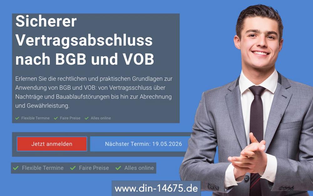 Sicherer Vertragsabschluss nach BGB und VOB (Schulung | Online)