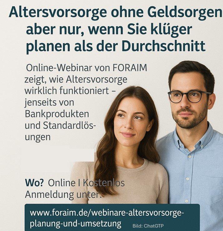 Altersvorsorge planen und umsetzen: So entsteht Vermögen und später verlässliche Liquidität (Webinar | Online)