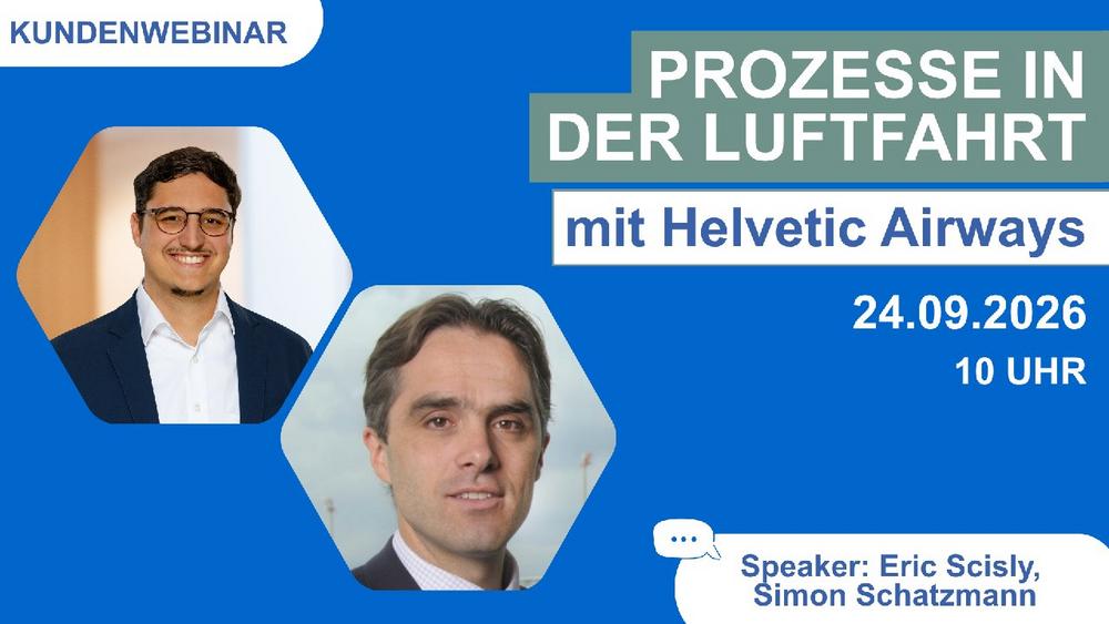 Prozesse in der Luftfahrt: Wie Helvetic Airways Compliance, Sicherheit und Effizienz zusammenbringt (Webinar | Online)