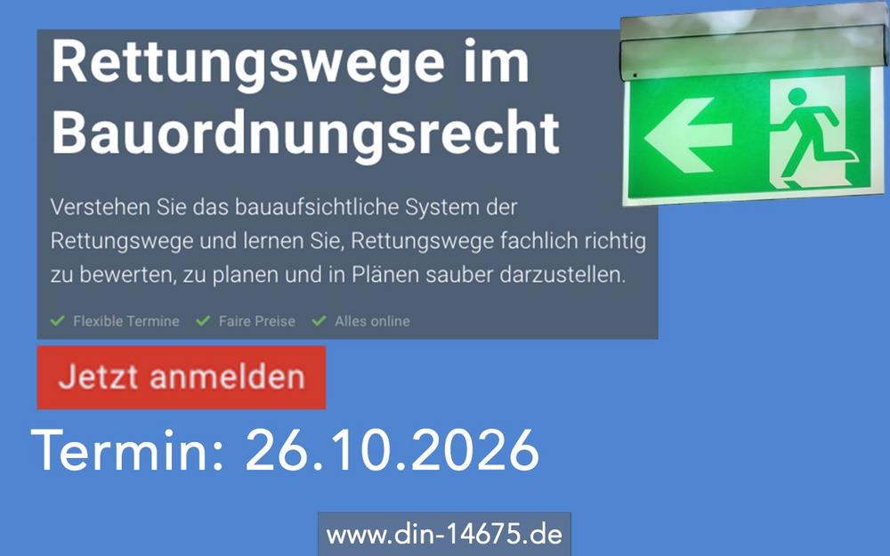 Rettungswege im Bauordnungsrecht (Schulung | Online)