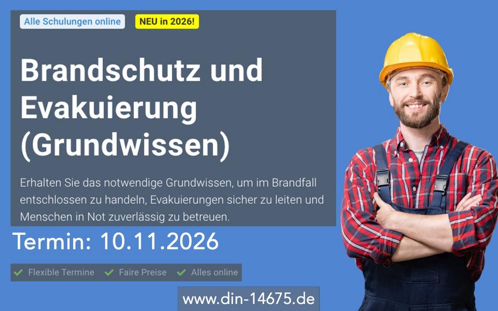 Brandschutz und Evakuierung (Grundwissen) (Schulung | Online)